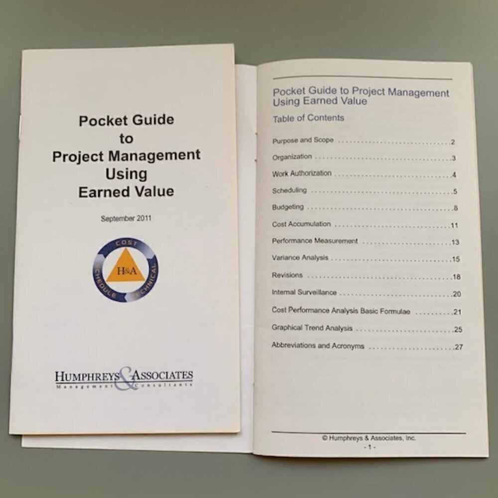 3/$15 - POCKET GUIDE TO PROJECT MANAGEMENT USING EARNED VA